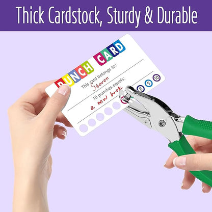 332 PCS Punch Cards, Incentive Reward Card Student Awards Loyalty Cards for Business, Classroom, Kids Behavior, Students, Teachers, 3.5” x 2”