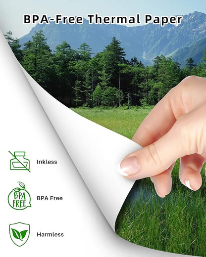 Phomemo US Letter Folding Thermal Paper,Continuous Phomemo M08F Thermal Paper,Compatible with COLORWING M08F, M832, M834, Compatible with HPRT MT800/MT800Q Printer, Size 8.5" x 11",100 Sheets