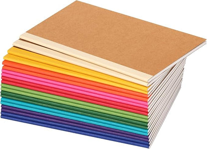 LABUK 20pcs Notebooks Bulk, A5 Kraft Lined Journals Bulk, Rainbow Composition Journal, 12 Colors 60 Pages for Journaling, Writing, School, Kids Gift