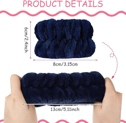 Chuangdi 4 Pairs Wrist Bands for Washing Face Wrist Spa Microfiber Wash Towel Band Scrunchies Absorbent Wristbands Sweatband for Women Prevent Liquid from Spilling