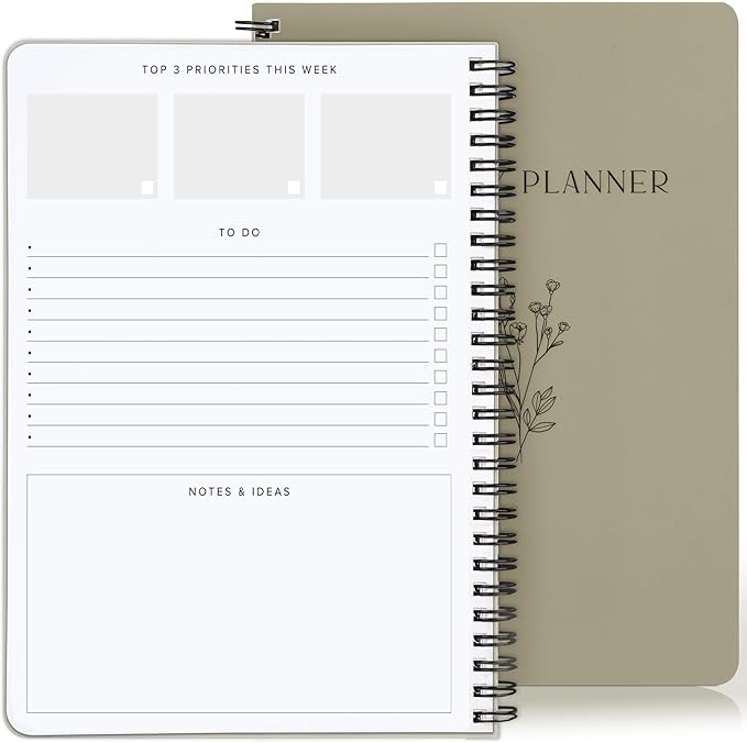 Beautiful Daily and Weekly Planner - To Do List Notebook to Easily Organize Your Agendas And Boost Productivity in School Or At Work - Stylish College or Office Supplies For Women