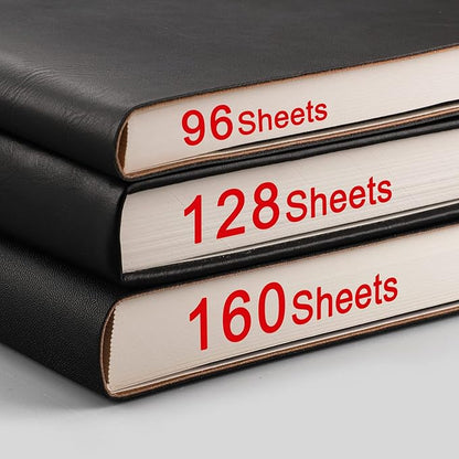 AHGXG Lined Journal Notebook - 320 Numbered Pages Large B5 Thick College Ruled Journal, 100gsm Thick Lined Paper, Faux Leather Softcover, for Work School, 7.6'' X 10''-Dark Blue