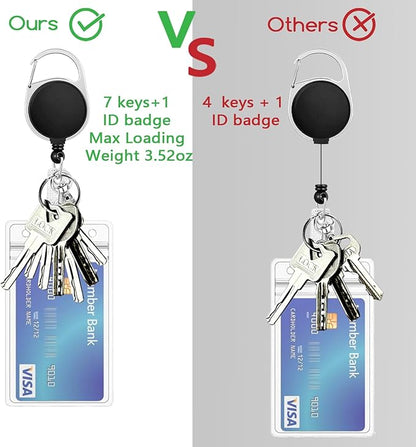 Giancomics Black ID Badge Holder with Lanyard, Lanyards for ID Badges with Badge Reel Retractable Heavy Duty, Lanyard with ID Holder Keychain Clip ID Card Holder for Teacher Women Men Work Office