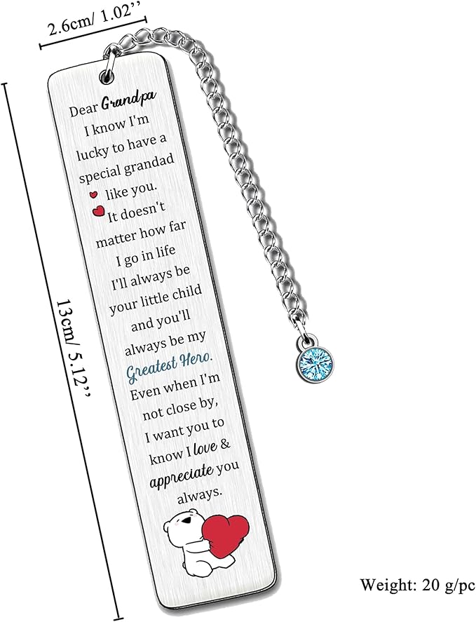 Grandpa Bookmarks Fathers Day Appreciate Gift Man Bookmarker Grandfather My Greatest Hero Birthday Present Retirement Appreciate Love Quotes Keepsakes Christmas Thanksgiving Granddad Book Accessory