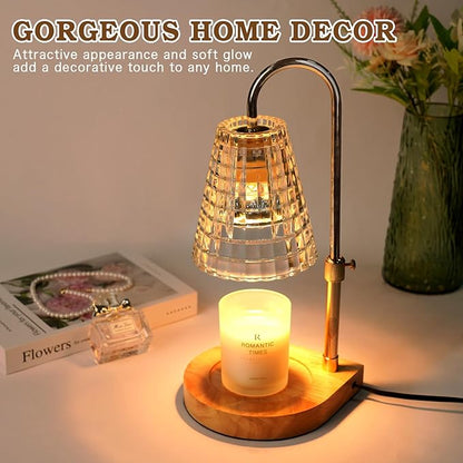Candle Warmer Lamp with Timer, Glass Candle Lamp Warmer, Birthday Gifts for Women Mom Her, Dimmable Lamp Candle Warmer for Jar Candles, Adjustable Candle Light for Bedroom Decor, Living Room Decor