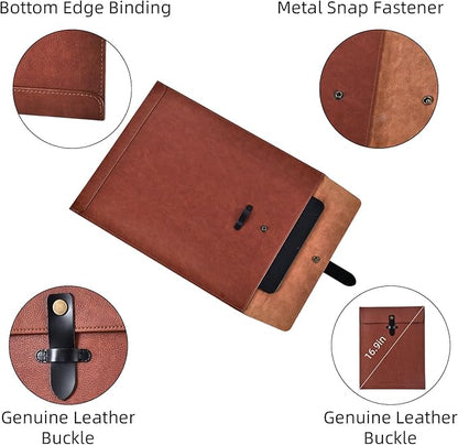 Black Leather File Folder Letter Size, File Organizer, Important Document Folder, Document Organizer, Laptop Sleeve Notebook Case, Leather Folder Paper Storage, A4 Envelopes Filing Folder 3PCS