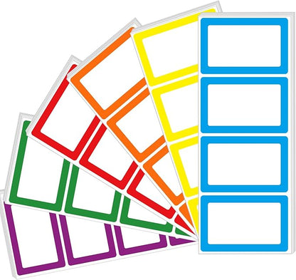 6 Color Name Tag Stickers, 240PCS Waterproof Stickers 3.5X2.25 Inch Name Labels for Office, School, Classroom and Home