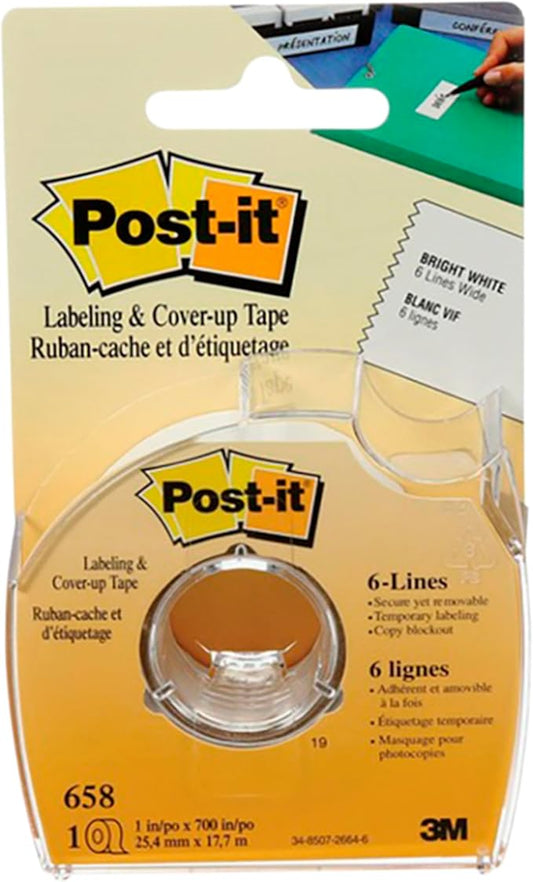 Post-it Labeling & Cover-Up Tape, 1 Roll, 1 in x 700 in (658)