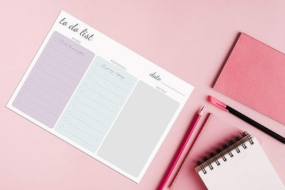 Large Work Home to Do List Sticky Notes, 8x6 inches by DAILY RITMO (Pastel)