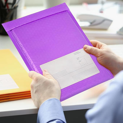 8.5x12 Inch Bubble Mailers 40 Pack, Self Seal Padded Envelopes for Small Business, Waterproof Shipping Bags, Purple