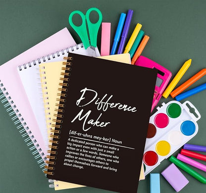 Difference Maker Gift Notebook Journal, Office Meeting Notebook for Work, Thank You Gifts for Leader Mentor Boss, Office Supplies Leadership Gifts Journal, Hardcover Spiral Notebook 5.5 x 8.3