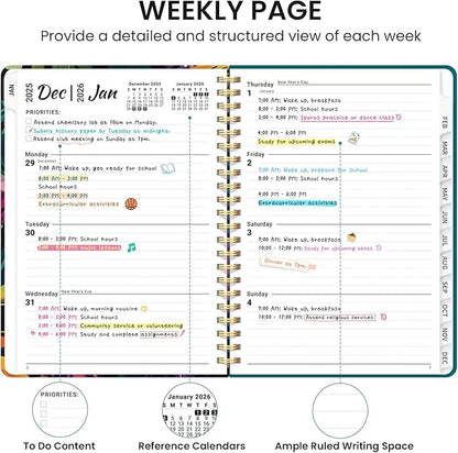 2026 Planner, Aesthetic Weekly and Monthly Planner for Women, Jan 2026 to Dec 2026, Hardcover 2026 Calendar Book with Monthly Tabs, Inner Pocket, Perfect for Office Home School - A4 (8.5" x 11"), Tropical Palms
