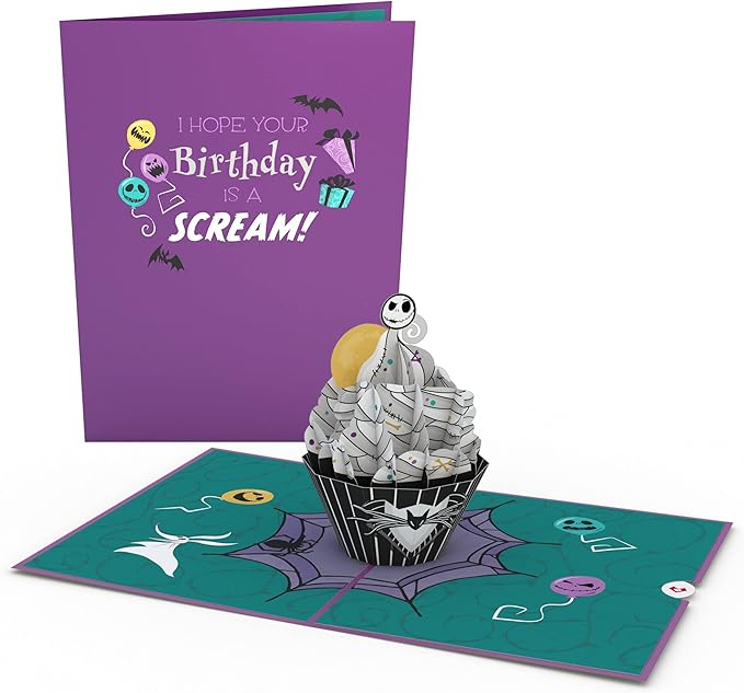 Lovepop Happy Birthday Pop-Up Card for Her and Him- 3D Disney Birthday Greeting Cards for Boys, Girls, Men, Women - Scream - 5" x 7" Jack Skellington Card - Blank Note Card & Envelope Included