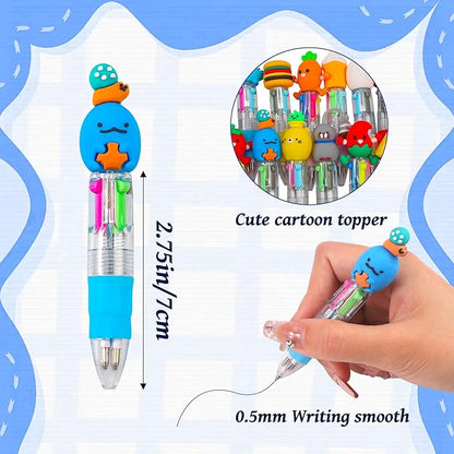 20Pcs Mini Multicolor Pens in One 4-in-1 Cute Pens Bulk for Kids, Ballpoint Pen for Birthdays and Children's Parties, Fun Pens Gifts Assorted Ink Kawaii Pens