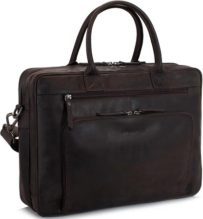 Marc Peter Hamilton Real Leather Business Bag for Men and Women | 15.6 inch Laptop Bag | Shoulder Bag for Men