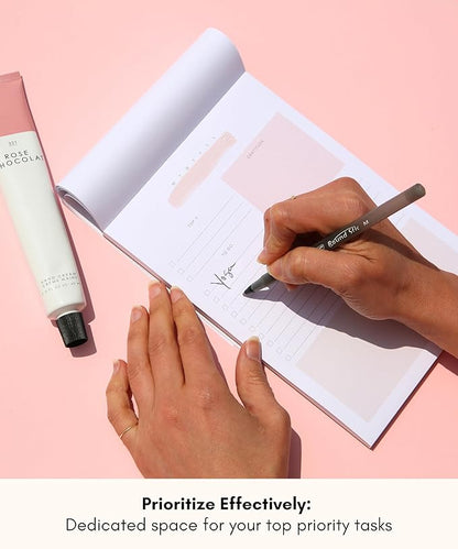 Daily To Do List Notepad – Daily Planner Undated, Daily Work Planner and Productivity Planner – 50-Pg To Do List Notebook for Work, Daily To Do Planner Pad – 8.3”x 5.8” Daily Planner Notepad