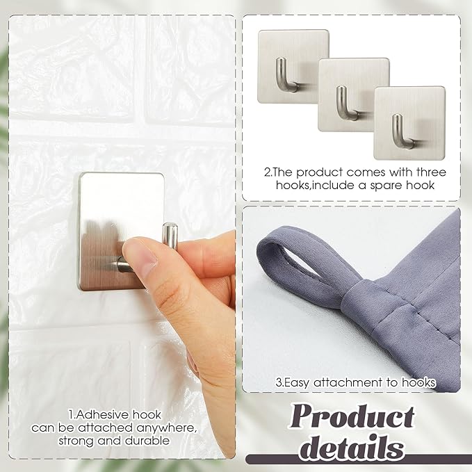 Pinkunn 40 x 48 Inch Office Cubicle Curtain with Stainless Steel Self Adhesive Hook Portable Privacy Door Partition Room Dividers Room Divider Office Divider for Office Cubicle(Gray)