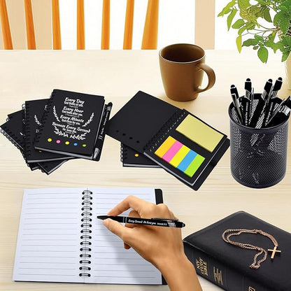 60 Pcs Bulk Christian Gifts Prayer Journal for Woman - 30 Set Religious Notepad with Christian Pen - Bible Notebook - Church Gifts for Mother's Day, Bible Study, and Family Devotions ( Black )