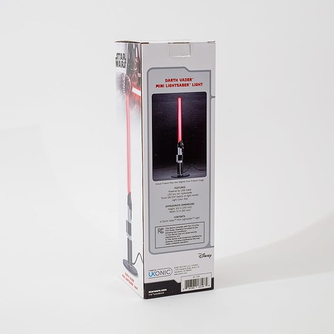 Star Wars Darth Vader Lightsaber 12-Inch Desktop LED Mood Light for Nightstand Table