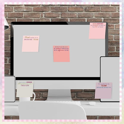 Yinder 24 Pcs Team Sticky Notes Team Appreciation Gifts Bulk Employee Coworker Inspirational Sticky Notes Pad Appreciation Gifts for Teacher Nurse Office Supplies 3 x 3''(Aesthetics,Appreciation)