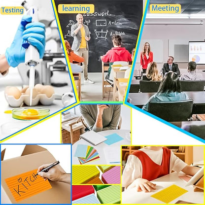 MotBach 280 PCS Index Cards Flash Cards,3" x 5", Colorful Ruled Notecards Study Cards Memo Scratch Pad Lined Studying Record Index Cards To Do List for Home School Office Supplies