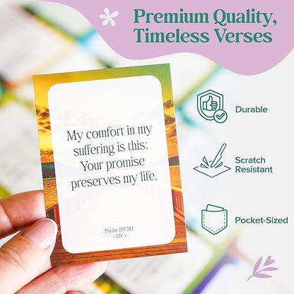 Premium Prayer Cards, 120 Mini Scripture Cards with Bible Verses, Inspirational Religious Christian Gifts for Women & Men