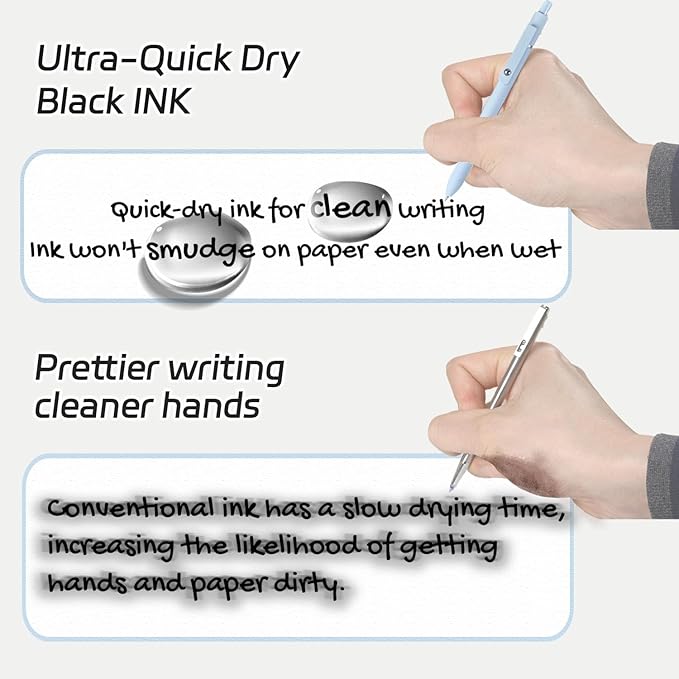 Gel Pens,6Pcs 0.5mm Fine Point Black Ink Pens With Smooth Writing,Quick Dry Pens For Journaling,Cute Nice Aesthetic Pens,Office School Supplies for Women Men Student(Macaron)