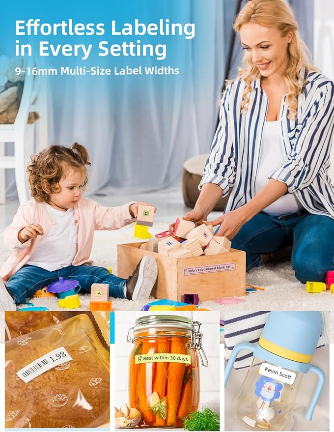 MakeID Label Maker Tape - Self-Adhesive Sticker Label Tape Refill Compatible with MakeID L1 Label Machine - Waterproof 6-Layer Laminated Film, Split-Back Design, 0.63"x13' (16mm x 4m)