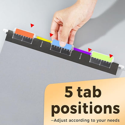 SUNEE 25 Pack Hanging File Folders, Black Folders, Hanging File Folders Letter Size with 1/5-cut Tabs, Stay Organized for Your Home and Office Bulk File and Documents