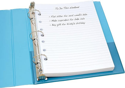 Avery Mini Binder Filler Paper for 3 Ring Binders or 7 Ring Binders, College Ruled, 5.5" x 8.5", 100 Sheets per Pack, 6 Packs, 600 Sheets Total (14230)