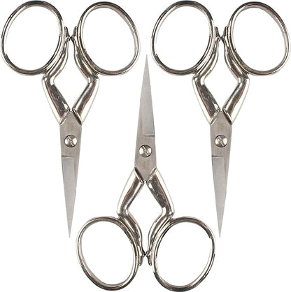 JubileeYarn Leg Shaped Cast Embroidery Craft Scissors - Silver - 3 Scissors