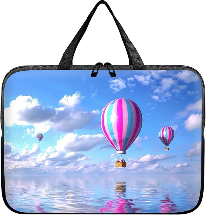 Universal Tablet Laptop Sleeve Case 10 inch, Hot Air Balloon Slim Carrying Case Durable Handbag Travel Laptop Bag for 7 to 10-inch Laptops/Notebook/Kids Tablet/ipad/eBook Readers