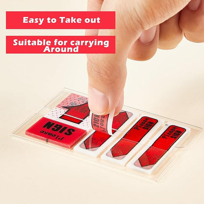 Teling 2000 Pcs/ 20 Packs Sign Here Sign Date Tabs Stickers Colored with Dispenser Arrow Flag Tabs with Dispenser Easy to Post for Notary Books Paper(Stylish Style)