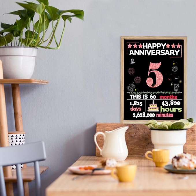 Joycard 5th Anniversary Card for Women, Wood Wedding Card for Wife, Sweet Marriage Decorations Gifts for Couple, Perfect for Her on Anniversary Day, Back in 2020