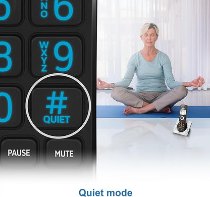 AT&T GL2101-1M DECT 6.0 Cordless Home Phone with Call Block, Caller ID, Full-Duplex Handset Speakerphone, 2" White Backlit Display, Lighted Keypad (Marble)