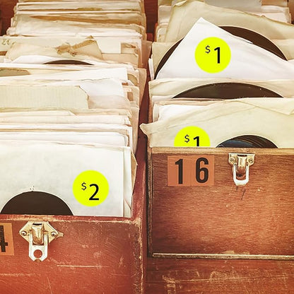 1200 Pieces 0.75 Inch Round Color Coding Label Garage Sale Stickers Yard Sale Price Stickers Permanent Adhesive Dots Stickers,Easily Writable with Perforation Line (Fluorescent Yellow)