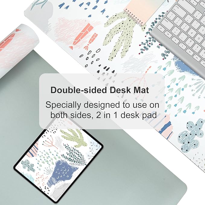 Colorful Star Large Mouse Pad, Waterproof PU Leather Desk Mat for Women Girls, Cute Desk Accessories Minimalist Home Office Decor, Large Deak Pad Kids Desk Organizer Non-Slip Writing Mat 31.5" x 15.7"