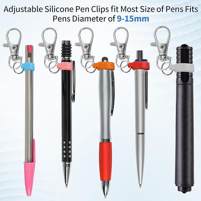 6PCS Retractable Pen Holders - Clip on Pens for Badge Reel, Perfect Pen Holder for Lanyard, Nurses, and X-ray Marker Holder