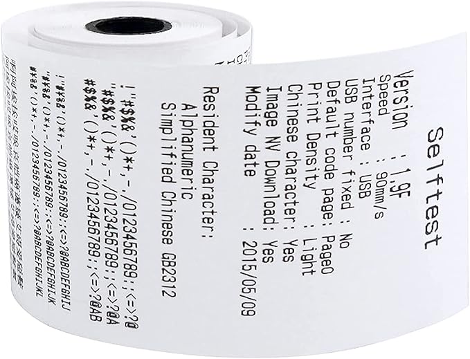 OausTect Thermal Paper Rolls 2 1/4" x 50', 50 Rolls Receipt Paper, Fits Thermal POS Printer, Cash Register, Credit Card Machine, BPA Free, White