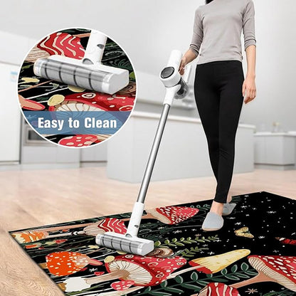 Office Chair Mat for Hardwood Floor Mushroom 36"x48" Computer Gaming Chair Mat Anti-Slip Office Rugs Floor Protector for Rolling Chairs Under Desk Rug for Home Office