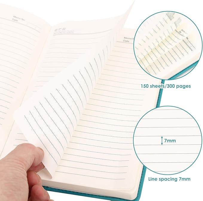 Lined Journal Notebook for Women Men A5 Hardcover Leather Journals College Ruled Notebooks 300 Pages 5.7 x 8.3 Inches Turquoise