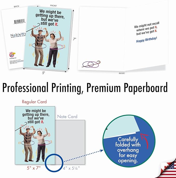 NobleWorks - Funny Birthday Greeting Card with 5 x 7 Inch Envelope (1 Card) Bday Still Got It C9567BDG