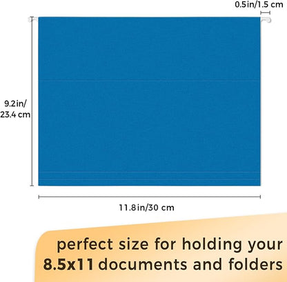 SUNEE 25 Pack Hanging File Folders, Blue Folders, Hanging File Folders Letter Size with 1/5-cut Tabs, Stay Organized for Your Home and Office Bulk File and Documents