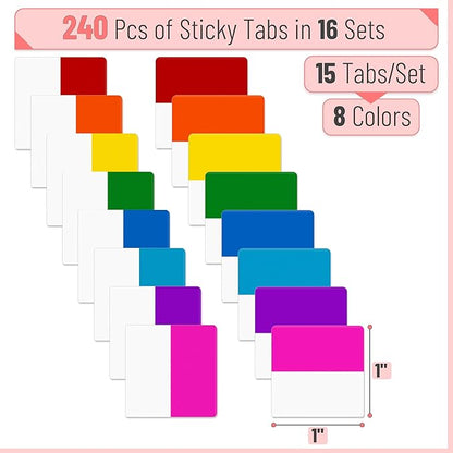 Mr. Pen- Sticky Index Tabs, 240 Pcs, Colorful Sticky Tabs for Notebooks, Page Markers, Page Tabs for Binders, Page Tabs Sticky Tabs for Books, Notebook Tabs, Book Sticky Tabs for Notebooks