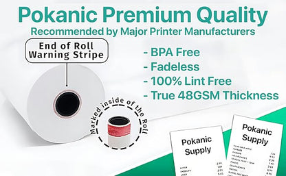 3" x 150' 1 Ply Bond 10 Rolls White Paper Kitchen Receipt POS System Cash Register Compatible with Clover Epson SNBC Star Sam4s Ellix Bixolon Impact Printers SP700 ERC30 34 38 (10 Rolls)