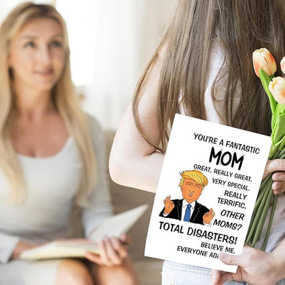 UUEFKTN Funny Birthday Card for Mom Grandma, Funny Happy Mother's Day Card Gift for Mom Stepmother Grandma Women Her, Humor Mother Birthday Gift From Son Daughter, Mum Bday