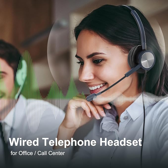 Cisco Landline Phone Headset One Ear Office Wired Telephone Headset with RJ9 Jack Works for Cisco CP-7841 7931G 7940 7941G 7942G 7945G 7960 7961G 7962G 7965G 7970 8841 8851 8961 etc