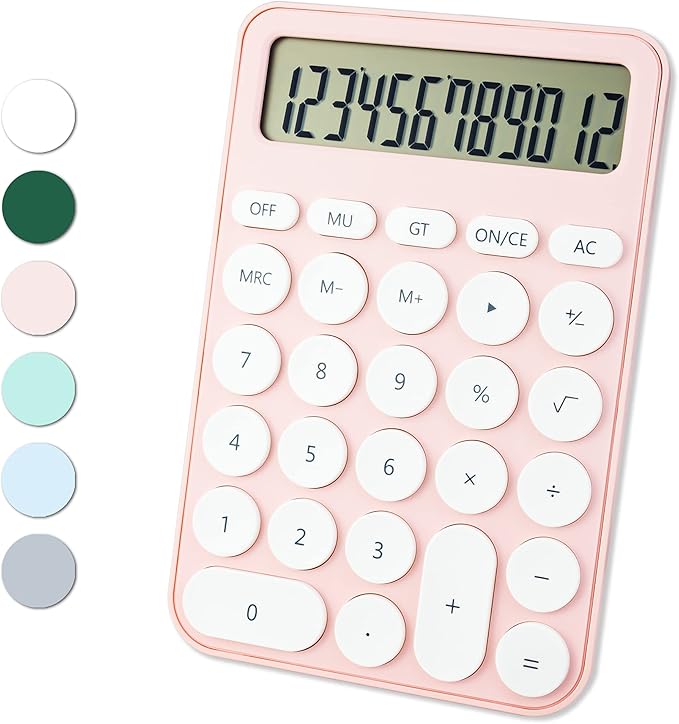 Standard Calculator 12 Digit,6.2 * 4.2in Desktop Large Display and Buttons,Calculator with Large LCD Display for Office,School, Home & Business Use,Automatic Sleep,15 °Tilt Screen