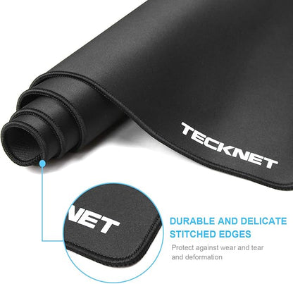 TECKNET Large Mouse Pad, Extended Waterproof Mousepad, Non-Slip Rubber Base-Smooth Cloth Surface-Compatible with Laser and Optical Mouse-Black