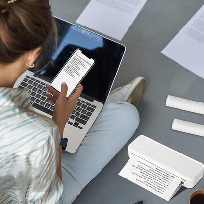 2 Rolls Thermal Paper, Thermal Printer Paper, 8.5" x 26ft US Letter Paper Size, Printer Paper Roll for M08f M832 Printer, Thermal Paper Rolls Compatible with Peripage Bluetooth Portable Printer